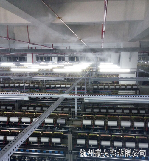 包覆纱车间安装高压微雾加湿系统图